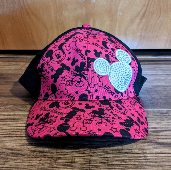 Disney Other - Disney Mickey Mouse Hat Rhinestone Pink
